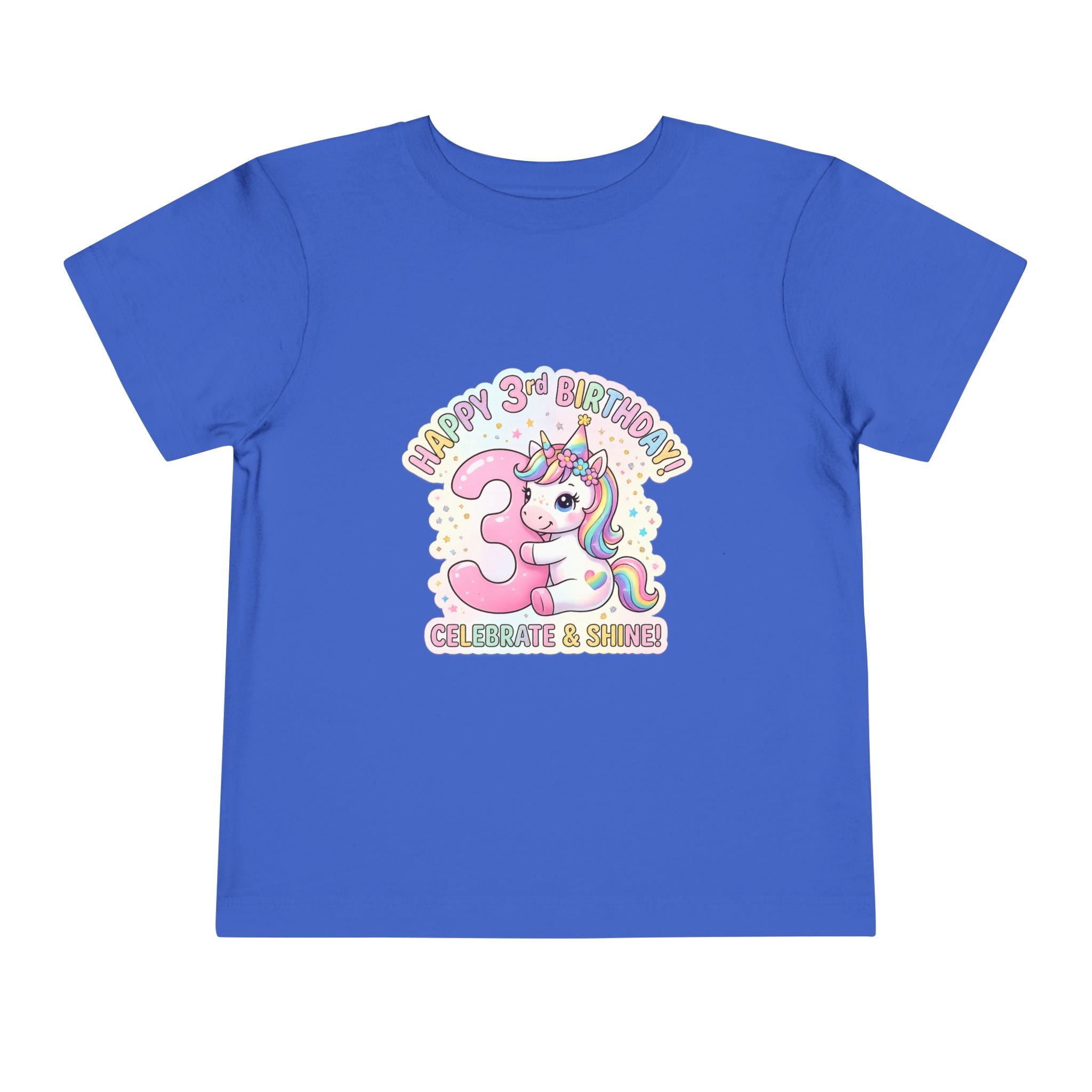 Toddler Unicorn 3rd Birthday Tee — "Happy 3rd Birthday!" Celebrate & Sparkle