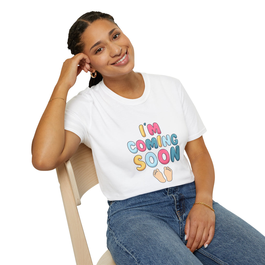 Maternity T-Shirt "I'm Coming Soon" Baby Announcement Tee