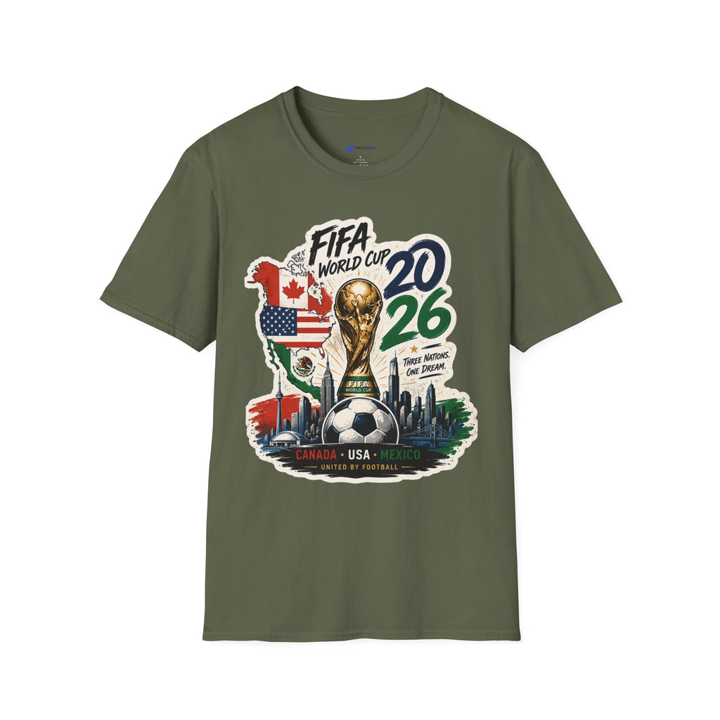 World Cup 2026 T-Shirt – USA/Canada/Mexico Official Trophy Design