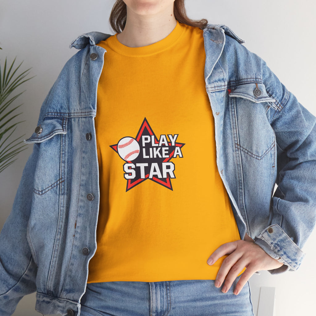 Play Like a Star Baseball Tee — Kids & Youth Sports Shirt