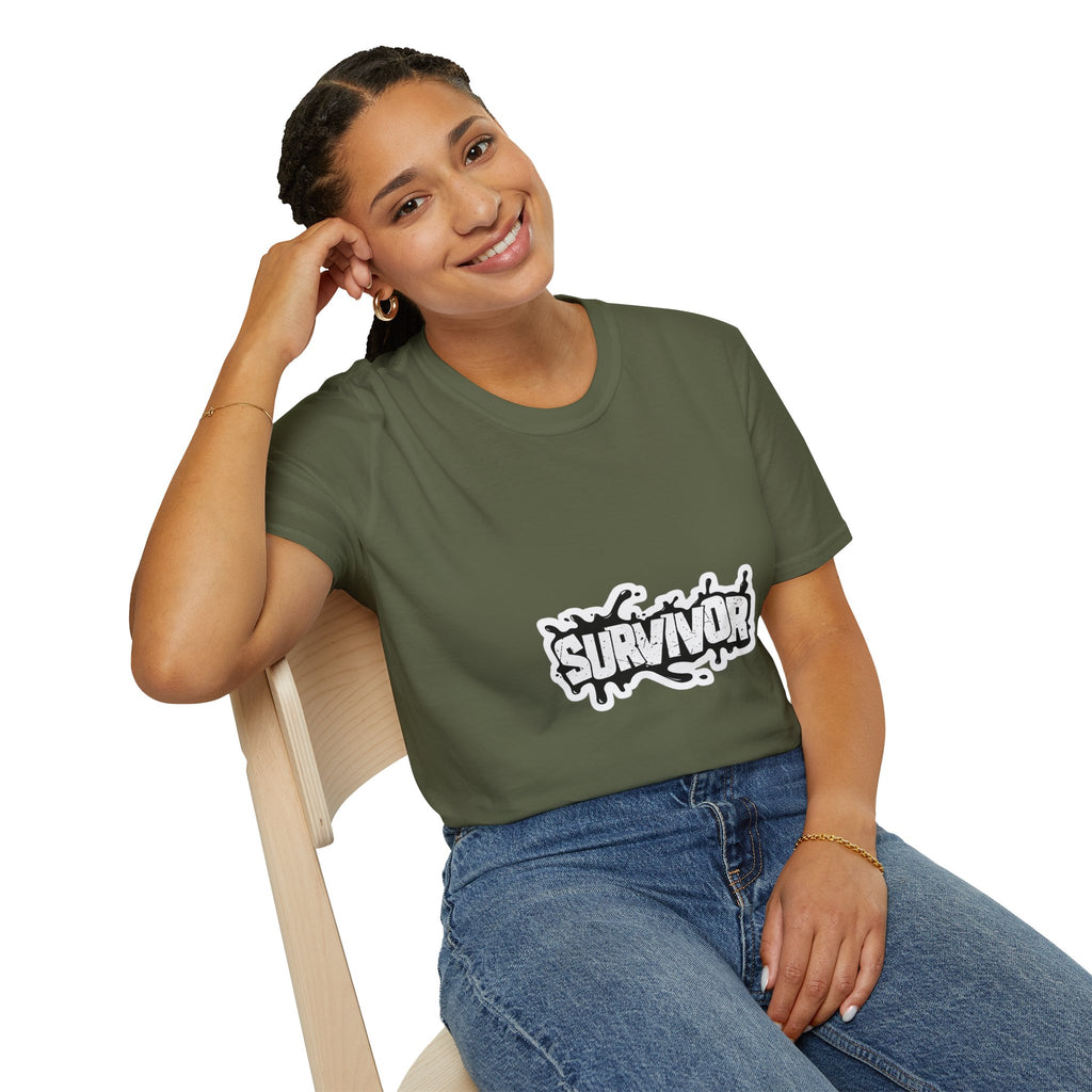 Survivor Graphic T-Shirt — Bold Grunge Logo Tee for Cancer, Trauma & Recovery Awareness