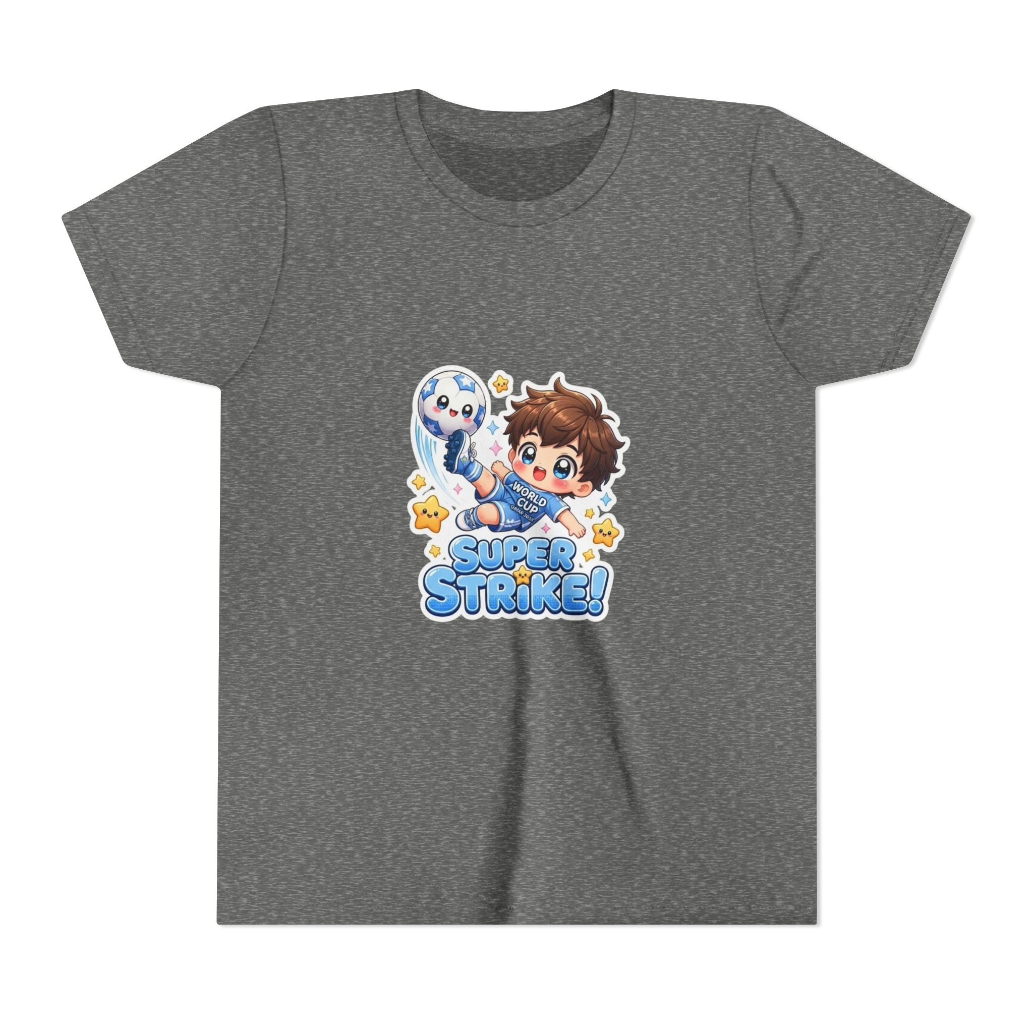 Youth Tee - Cute 'Super Strike!' Soccer Boy Graphic