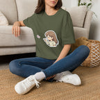 Kawaii Girl Blowing Hearts T-Shirt — Cute Anime Graphic Tee