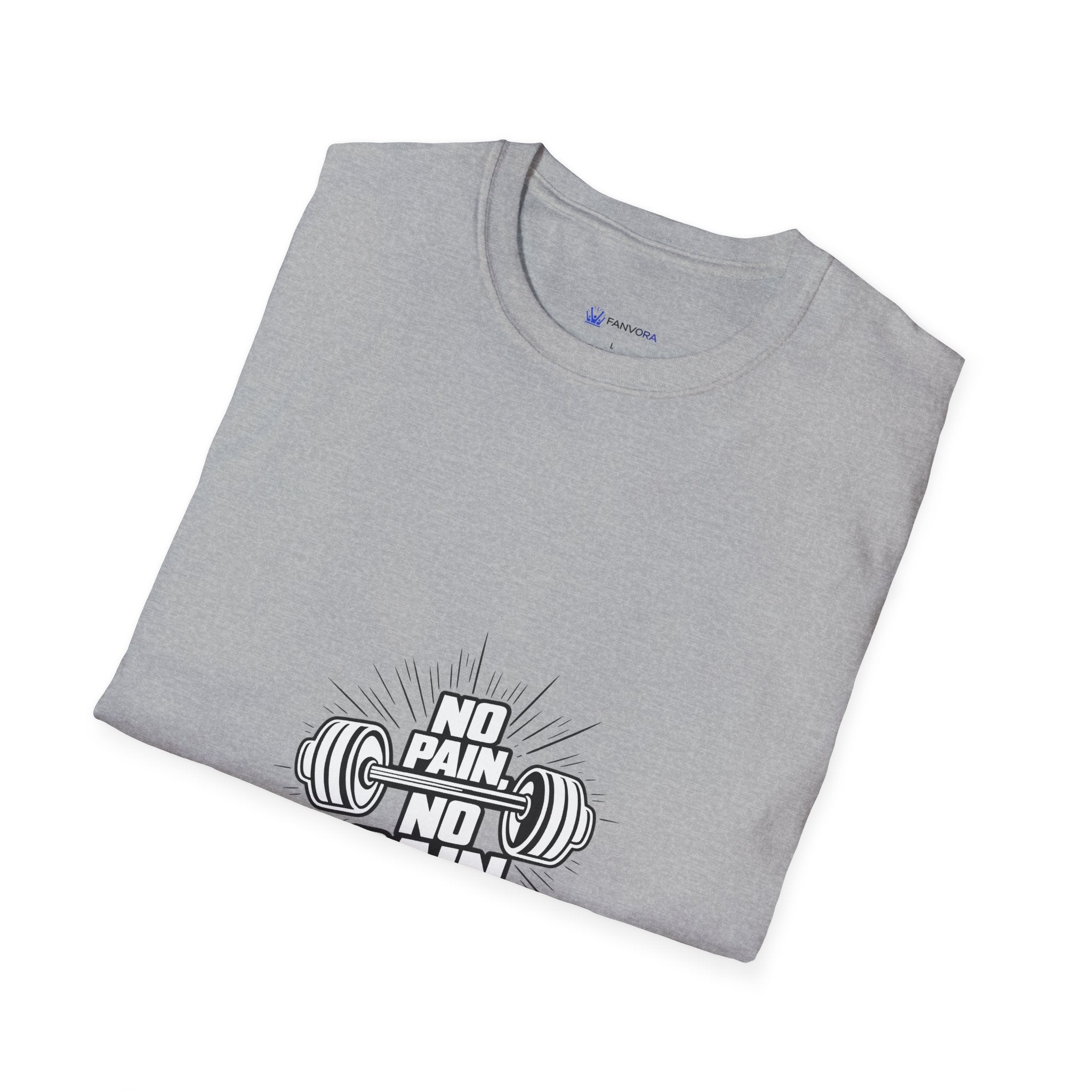 No Pain No Gain Barbell T-Shirt — Fitness Gym Workout Tee