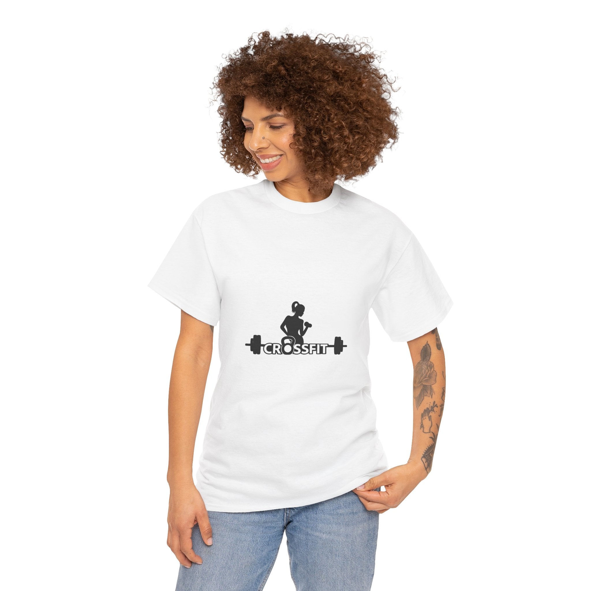 CrossFit Weightlifter T-Shirt — Barbell Silhouette Gym Tee
