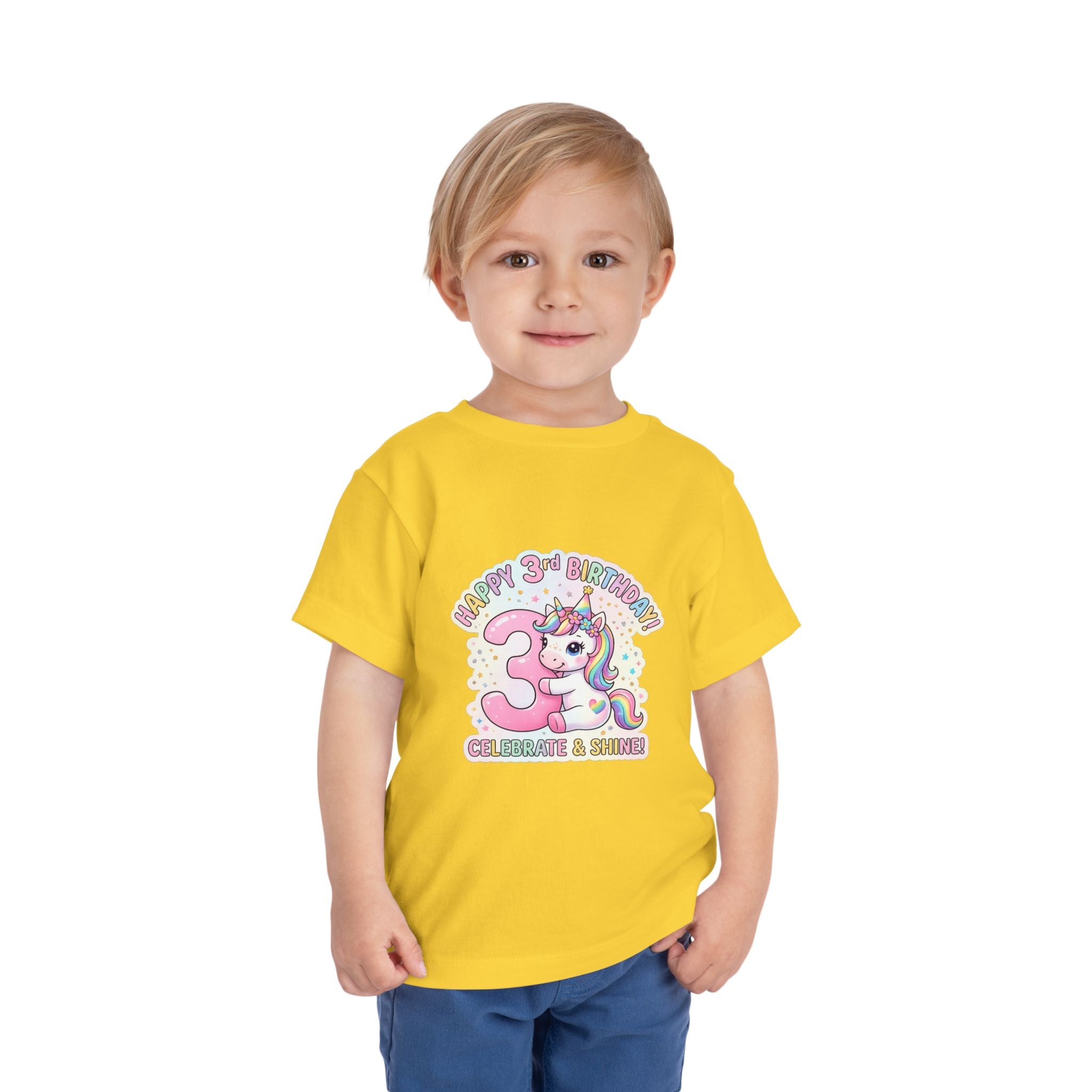 Toddler Unicorn 3rd Birthday Tee — "Happy 3rd Birthday!" Celebrate & Sparkle