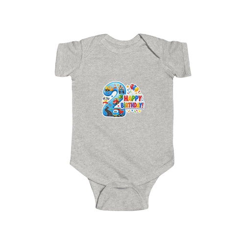 2nd Birthday Baby Bodysuit - "Happy Birthday" Number 2 Party Onesie