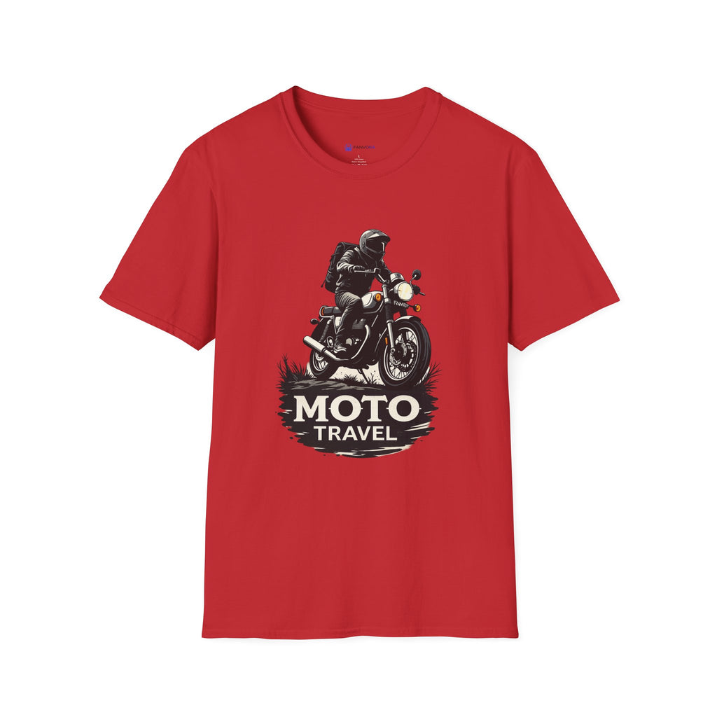 Moto Travel T‑Shirt — Vintage Motorcycle Rider Tee