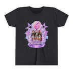 Girls' 5th Birthday Tee - 'Happy Birthday' Glitter Stars Design