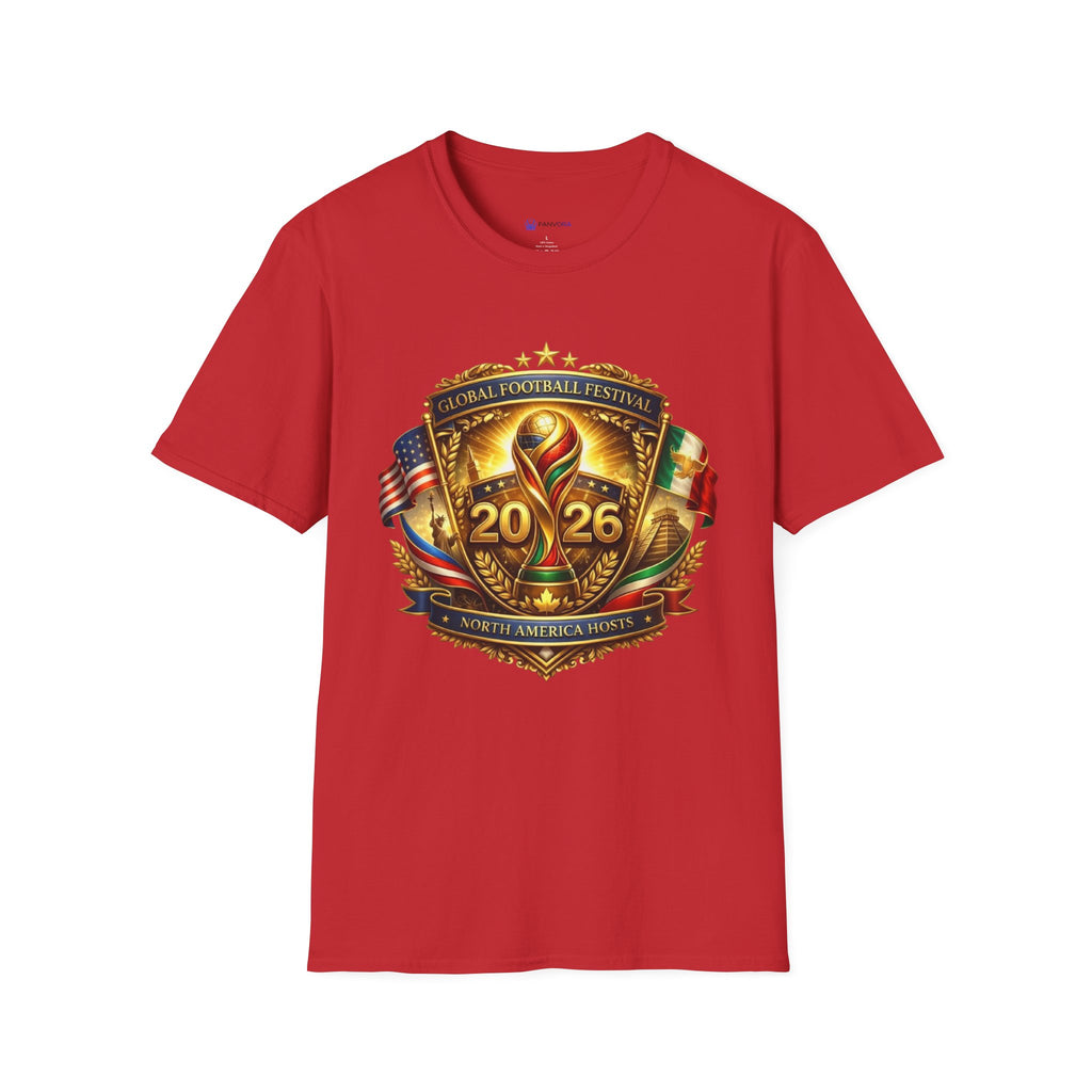 2026 Global Football Festival T-Shirt — Style Soccer Tee with USA & Mexico Flags