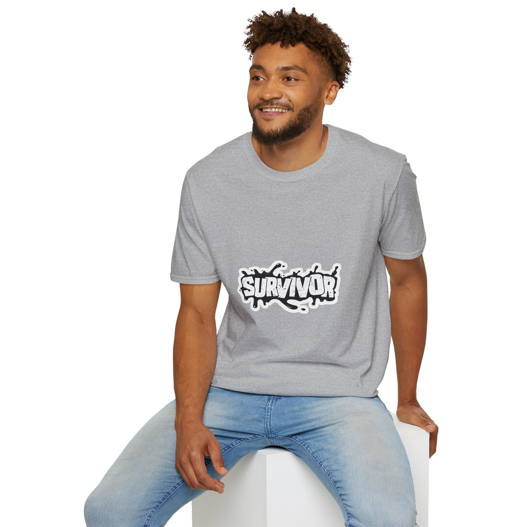 Survivor Graphic T-Shirt — Bold Grunge Logo Tee for Cancer, Trauma & Recovery Awareness