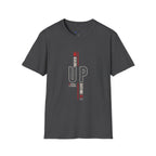 Never Give Up T-Shirt — Motivational Vertical 'Never Up' Graphic Tee