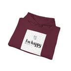 New Day Hoodie — "I'm Happy" Minimal Positive Graphic Sweatshirt.