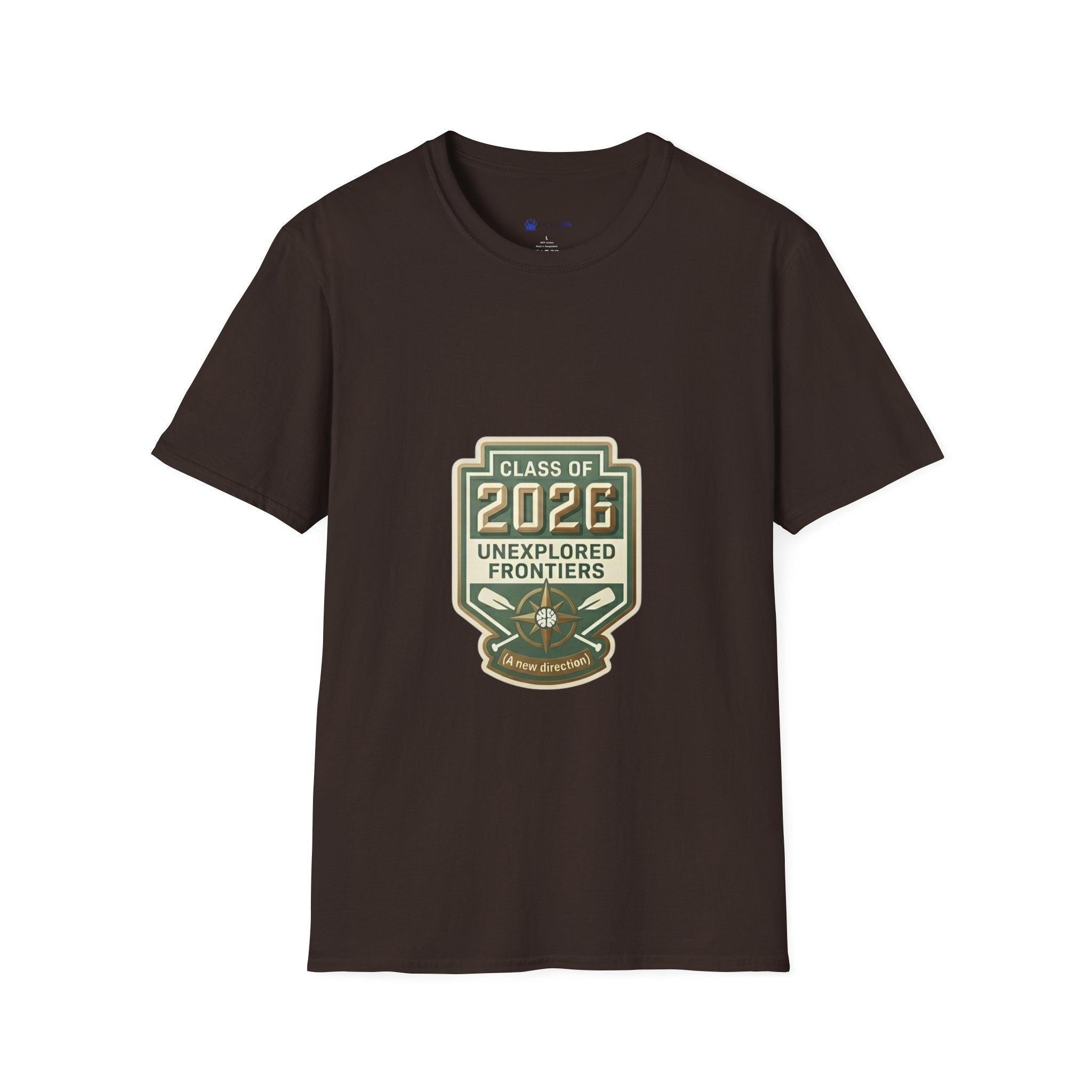 Class of 2026 Unexplored Frontiers graduation t-shirt design