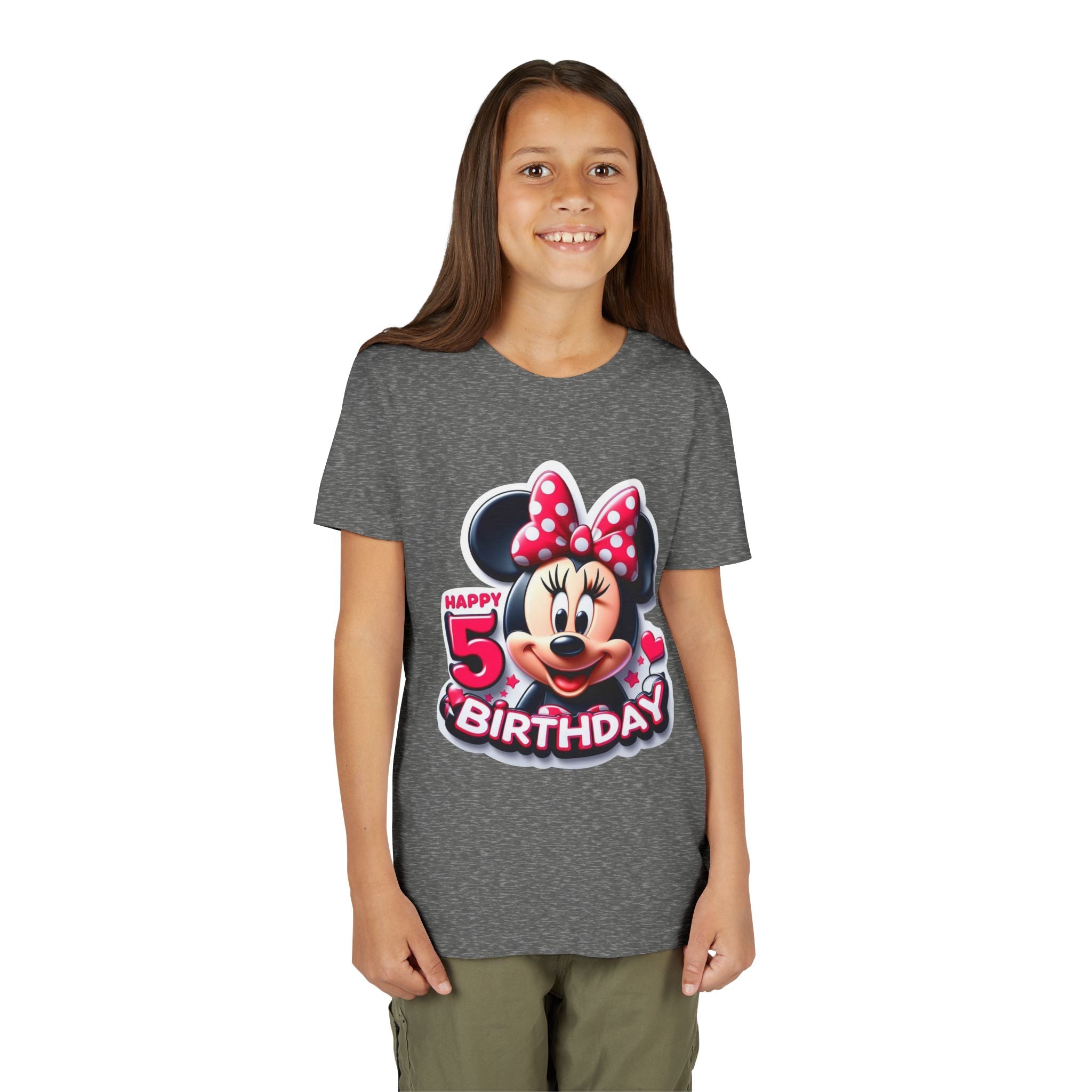 Minnie Mouse Happy 5th Birthday Youth Tee