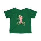 Infant Tee — "My 1st Birthday" Pink Crown First Birthday Shirt