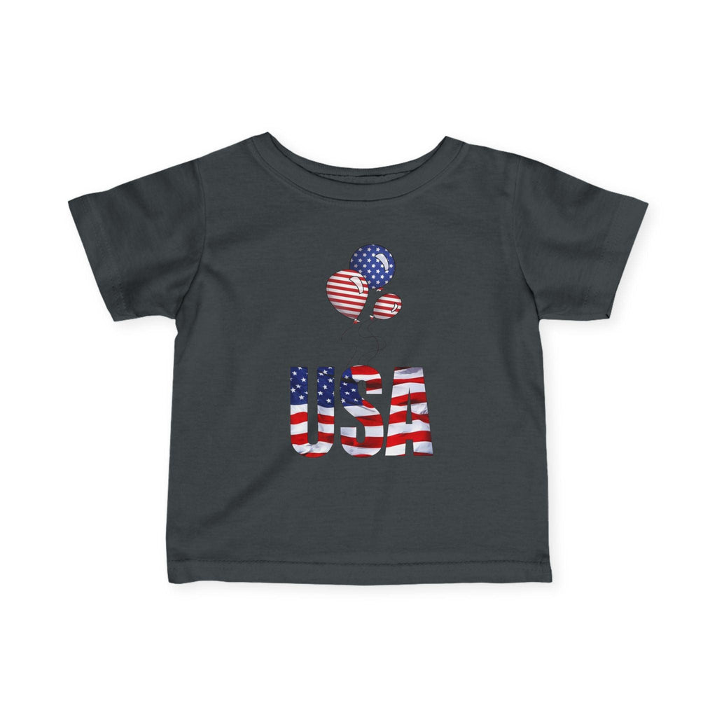 Infant Tee - USA Flag Balloons Graphic (Patriotic 4th of July Baby Shirt).