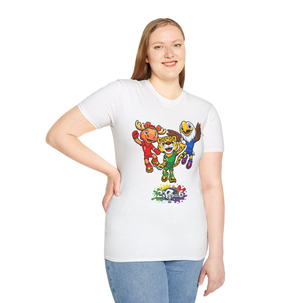 Kids Mascot Team T-Shirt — Cheerful Moose, Cheetah & Eagle Design