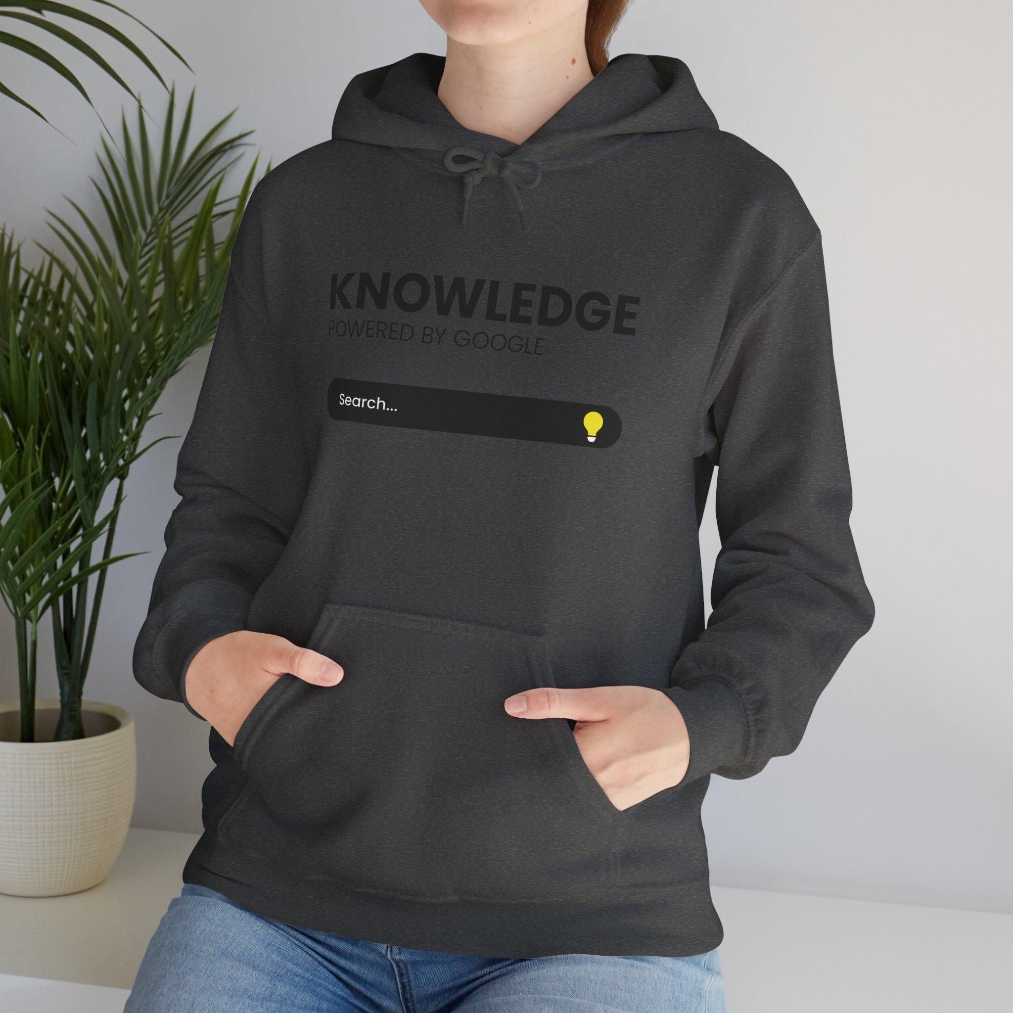 Knowledge Search Hoodie — "Knowledge Powered by Google" Pullover.