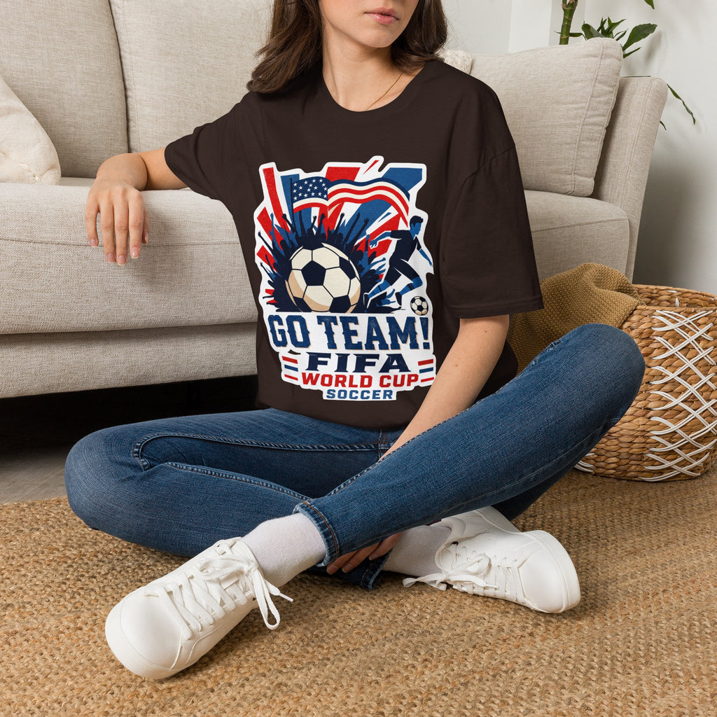 Soccer  Cup T-Shirt – "Go Team! Cup Soccer" USA Flag Design
