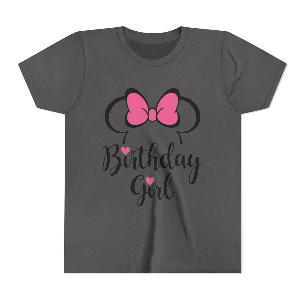Birthday Girl Youth Tee — Pink Bow Party Shirt for Girls