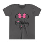 Birthday Girl Youth Tee — Pink Bow Party Shirt for Girls