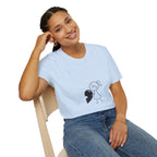 T-Shirt — Minimal Cute Girl Holding Heart Graphic Tee
