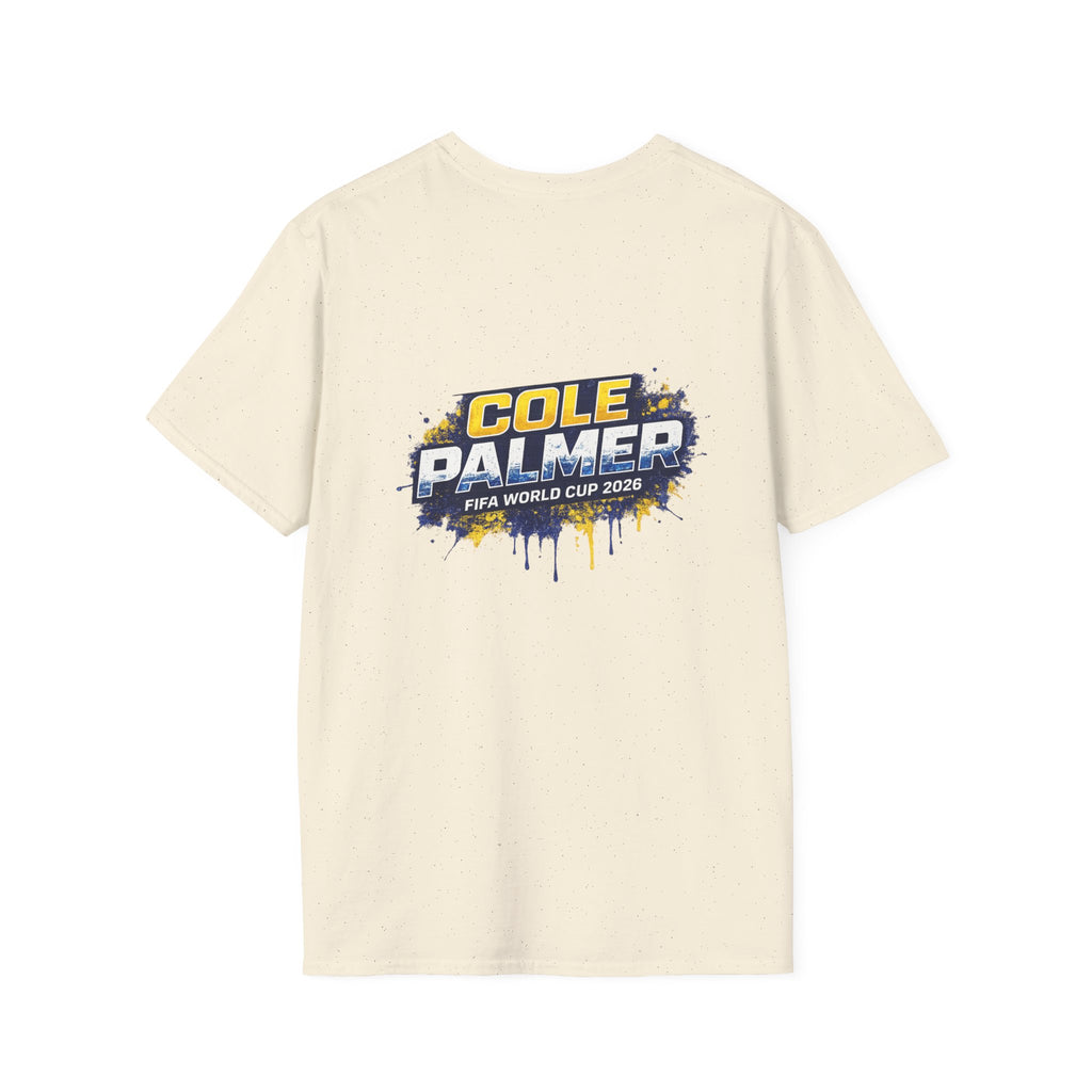 Soccer Player Graphic T-Shirt — 'England Legend' Blue Splash Design