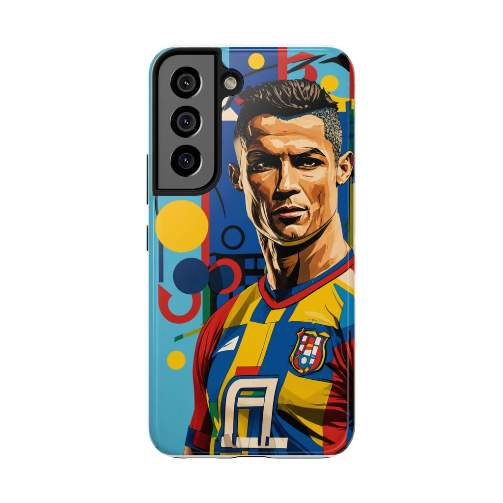 Portugal  legend Pop Art Tough Phone Case — Colorful Soccer Legend Protective Cover.