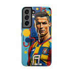 Portugal  legend Pop Art Tough Phone Case — Colorful Soccer Legend Protective Cover.