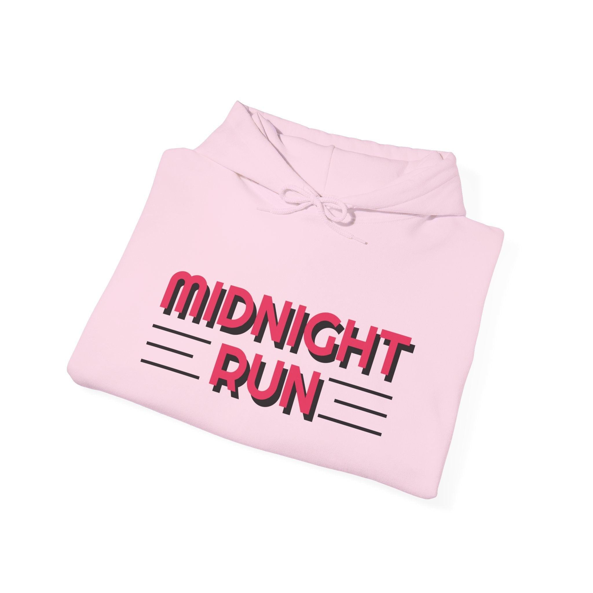 Unisex Midnight Run Hoodie — Retro Palm Beach Graphic Hooded Sweatshirt.
