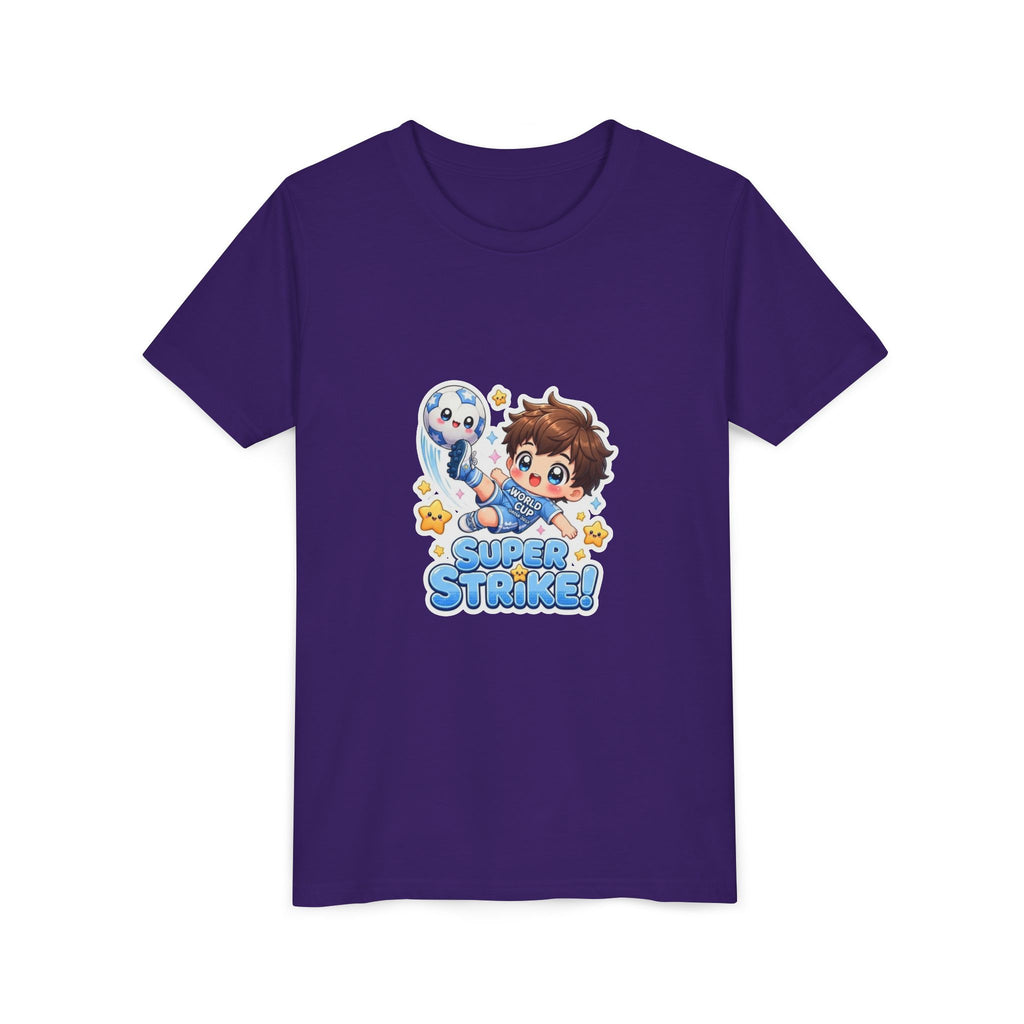 Youth Tee - Cute 'Super Strike!' Soccer Boy Graphic