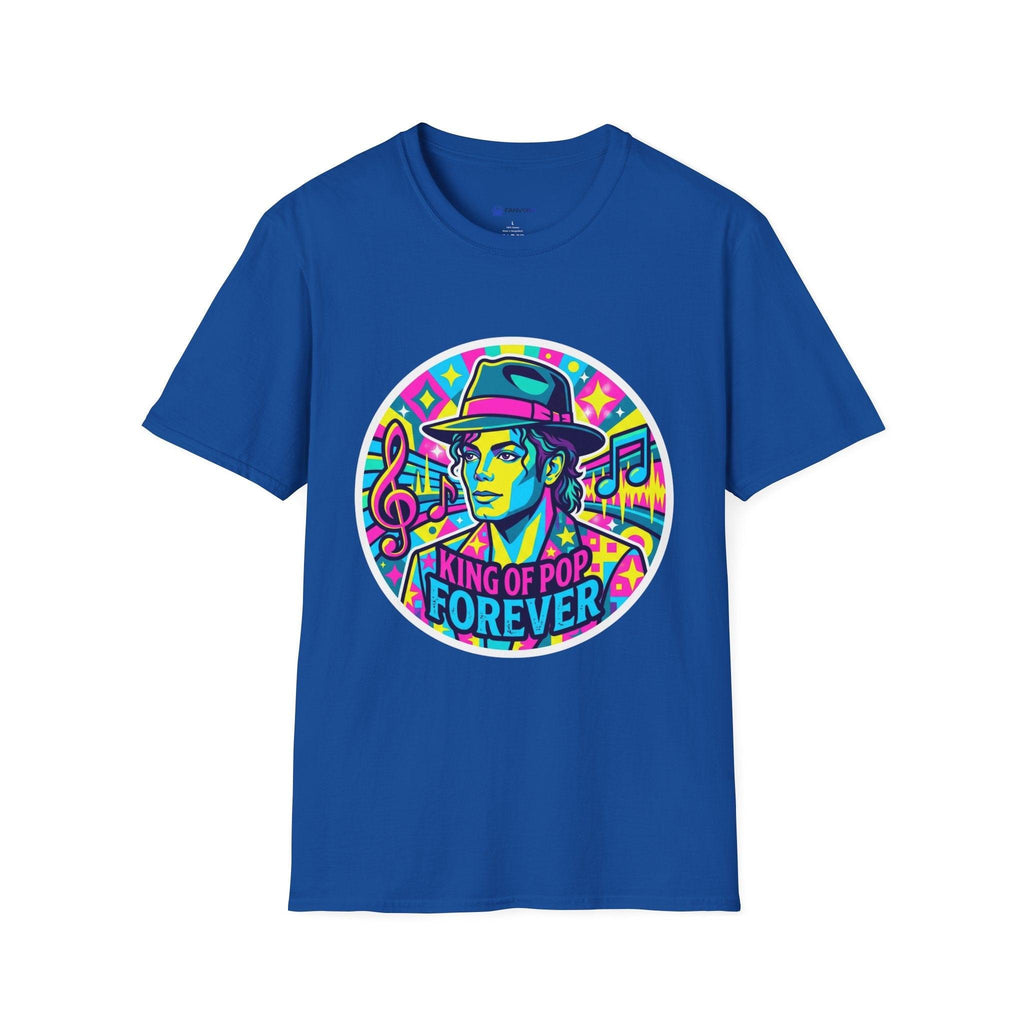 T-Shirt — King of Pop Forever Retro Neon Graphic Tee.