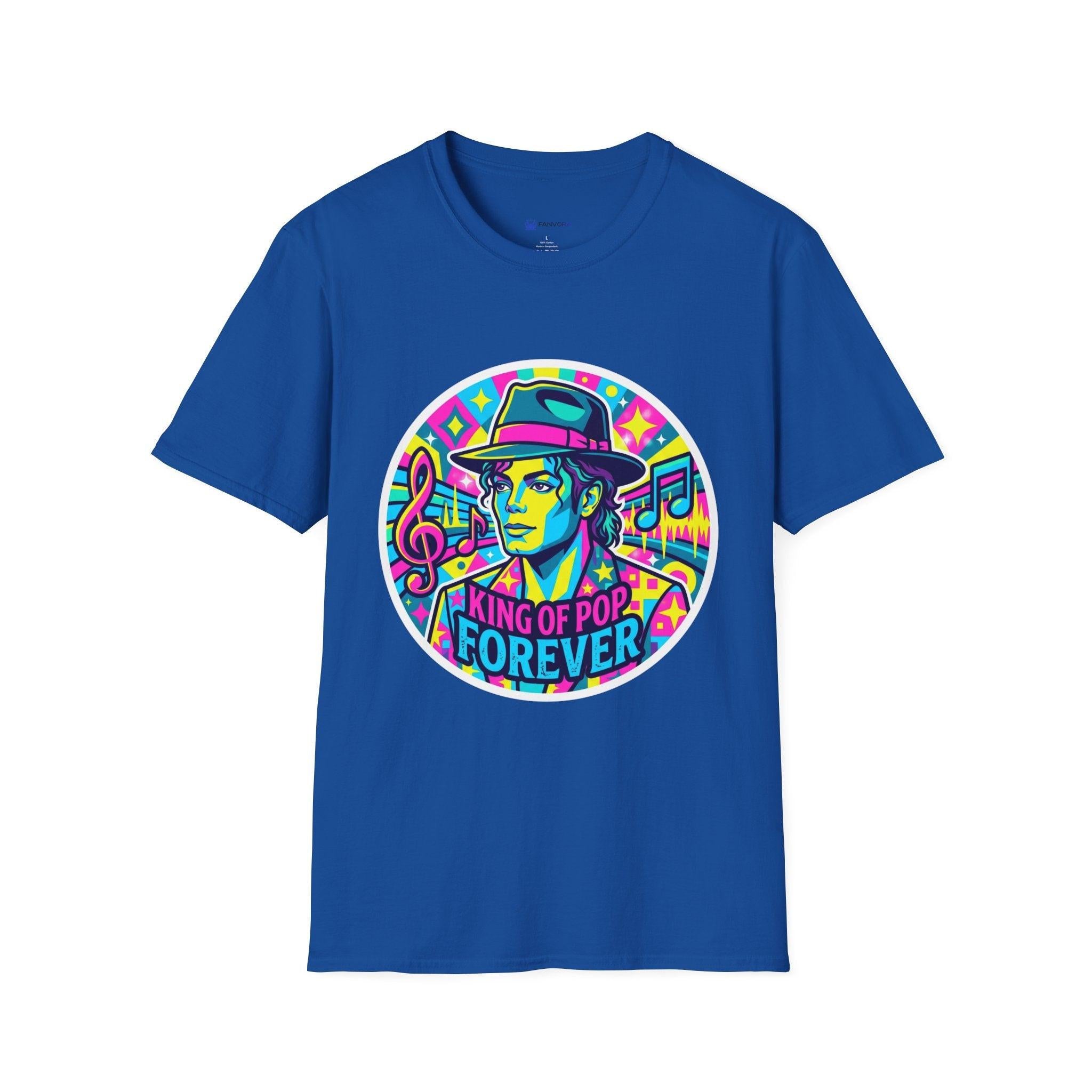 T-Shirt — King of Pop Forever Retro Neon Graphic Tee.