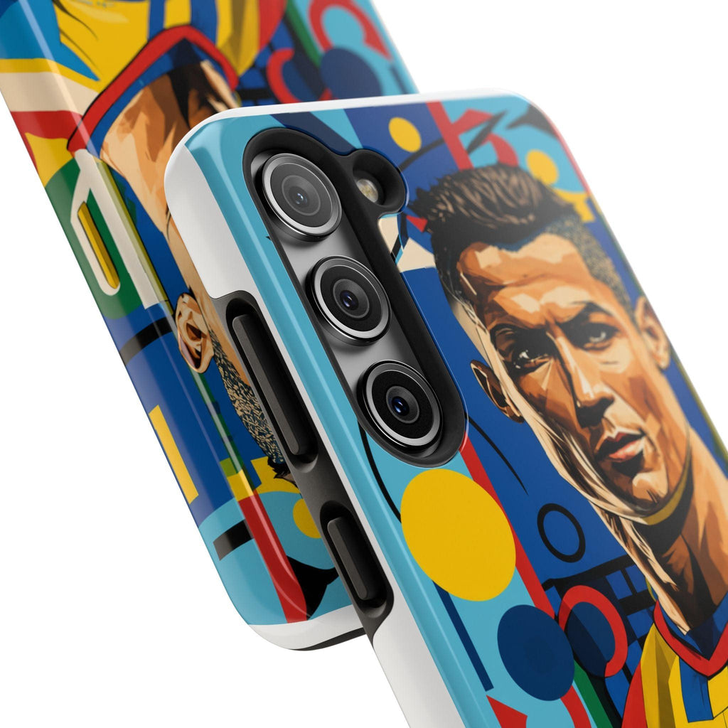 Portugal  legend Pop Art Tough Phone Case — Colorful Soccer Legend Protective Cover.