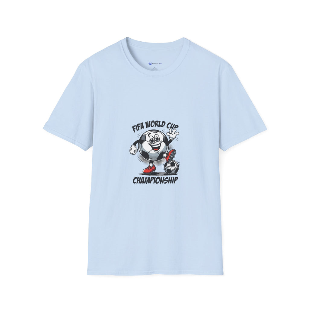 SPORTS comic style Cartoon Mascot T-Shirt — Championship Soccer Tee