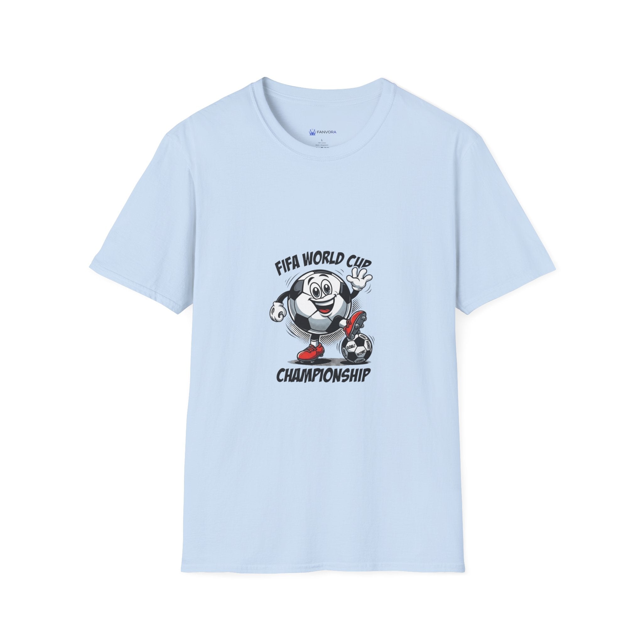SPORTS comic style Cartoon Mascot T-Shirt — Championship Soccer Tee