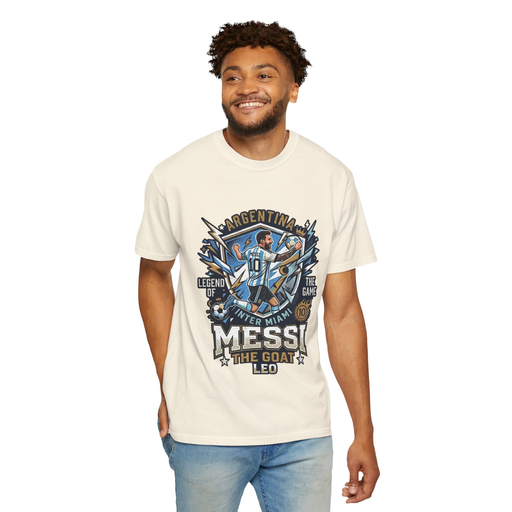 Messi "The GOAT" Soccer T-Shirt - Argentina Fan Version