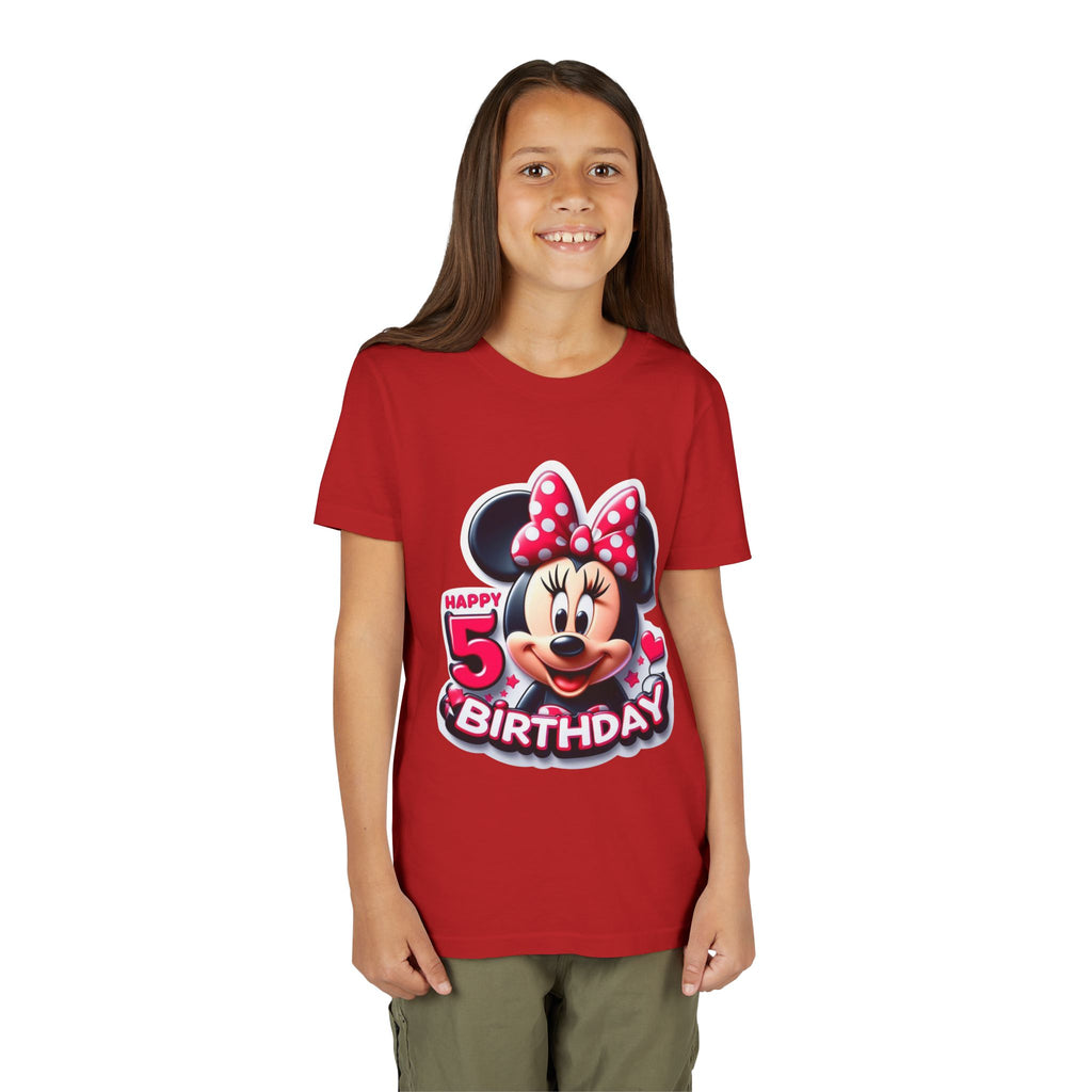 Minnie Mouse Happy 5th Birthday Youth Tee