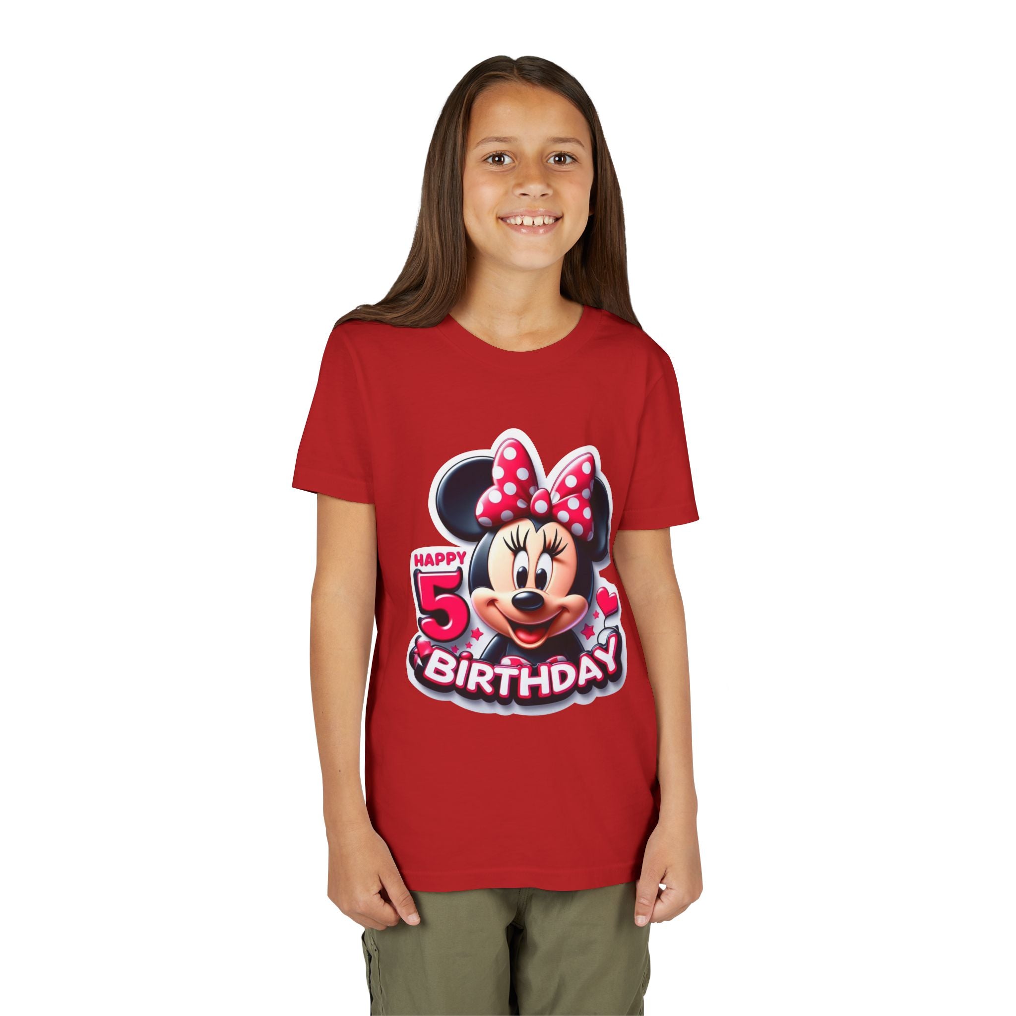 Minnie Mouse Happy 5th Birthday Youth Tee