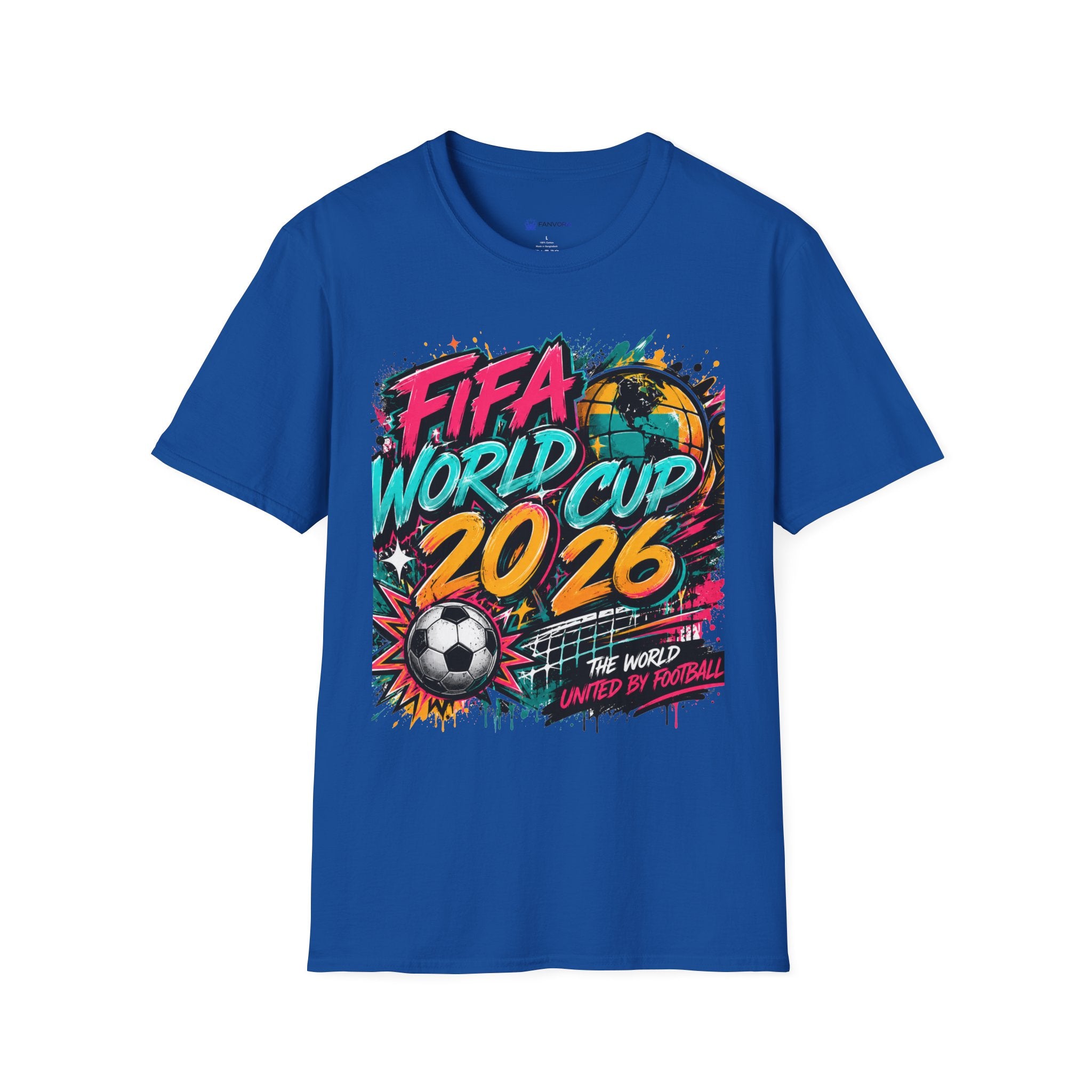 Soccer 2026 T-Shirt —  Bright color splash Graphic Tee.