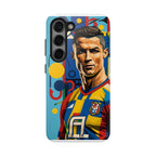 Portugal  legend Pop Art Tough Phone Case — Colorful Soccer Legend Protective Cover.