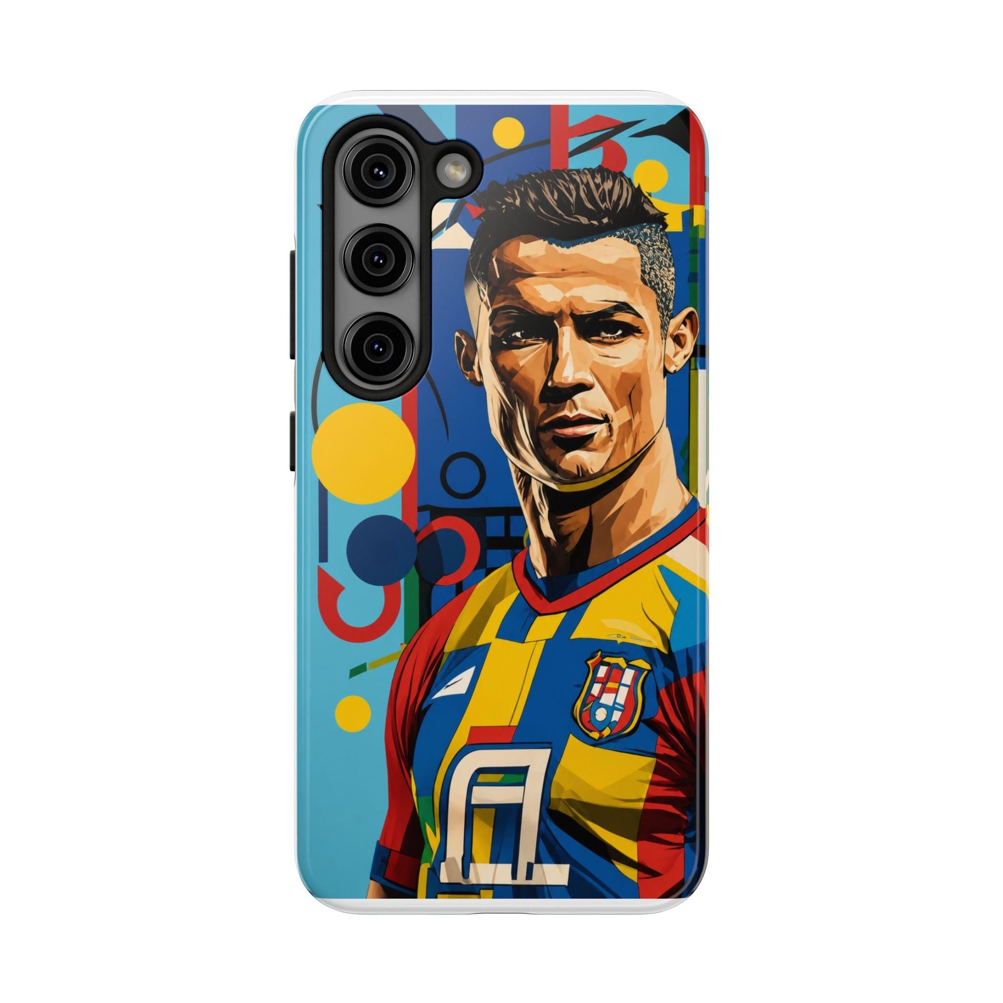 Portugal  legend Pop Art Tough Phone Case — Colorful Soccer Legend Protective Cover.
