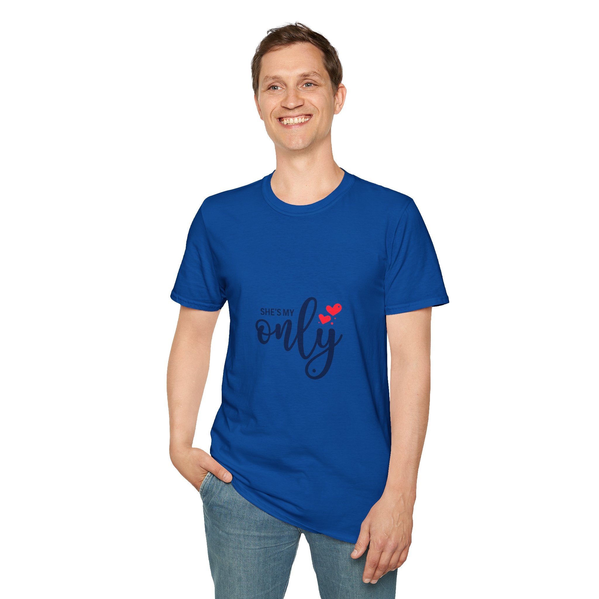 She's My Only T-Shirt — Romantic Couples Graphic Tee with Hearts