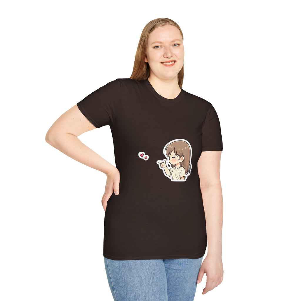 Kawaii Girl Blowing Hearts T-Shirt — Cute Anime Graphic Tee
