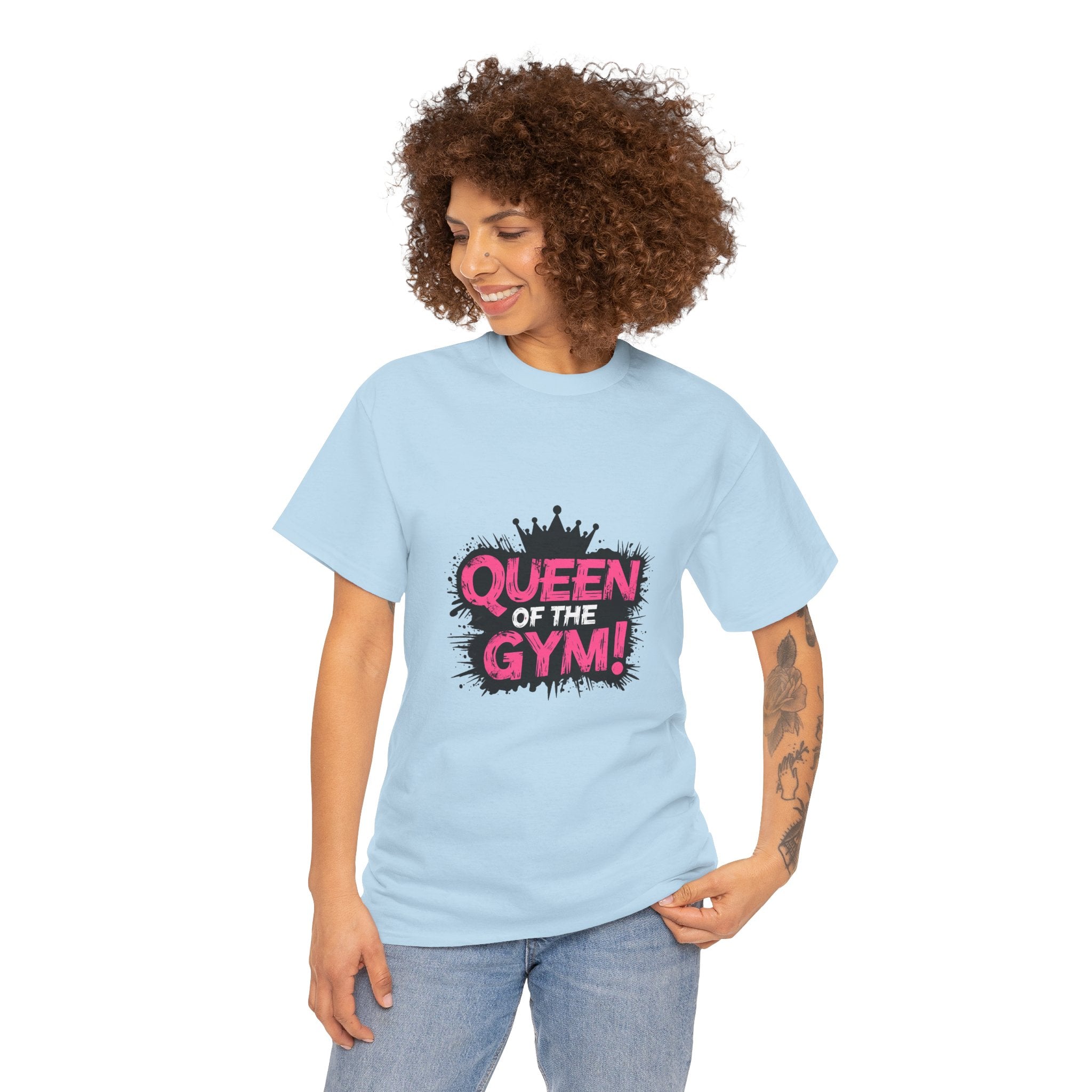 Queen of the Gym T-Shirt — Pink Crown Fitness Tee