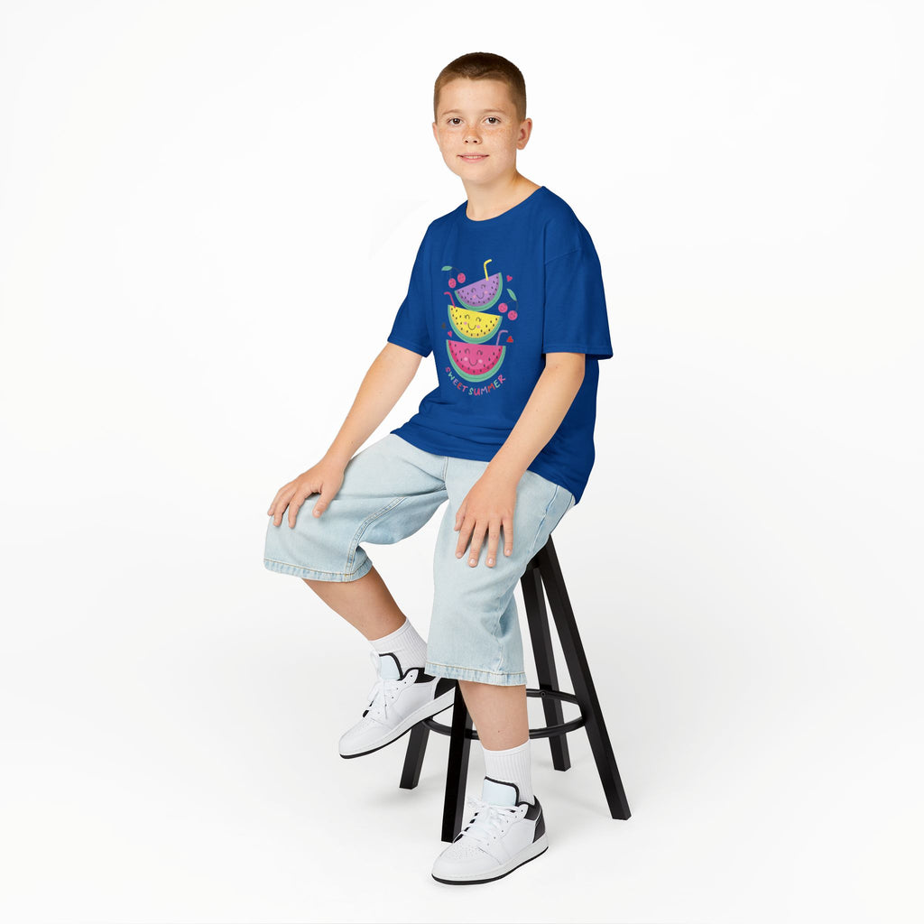 Kids T-Shirt — Cute Stacked Watermelon Illustration with "Sweet Things" Text
