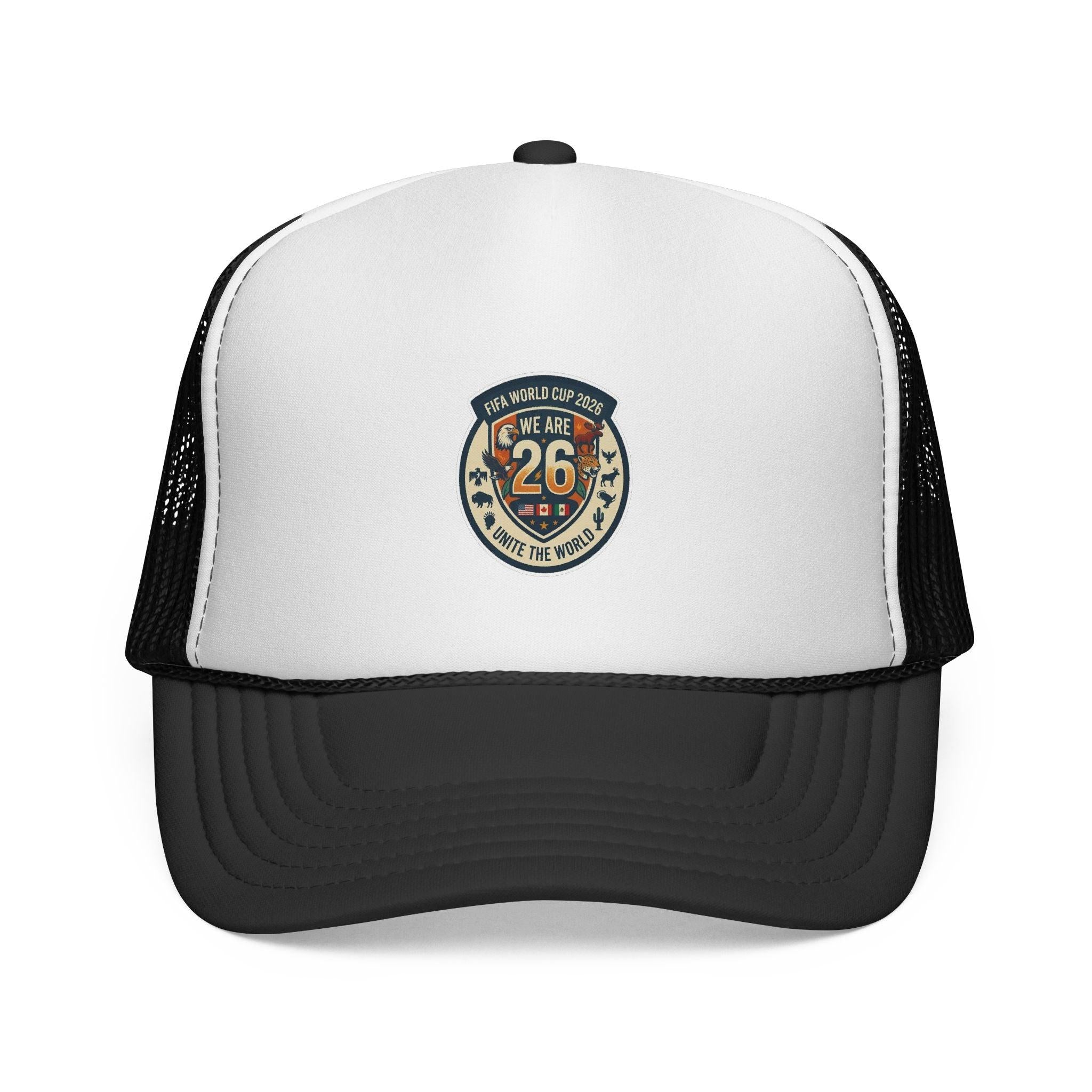 Vintage 'We Are 26' Badge Trucker Cap - World Cup 2026 Fan version.