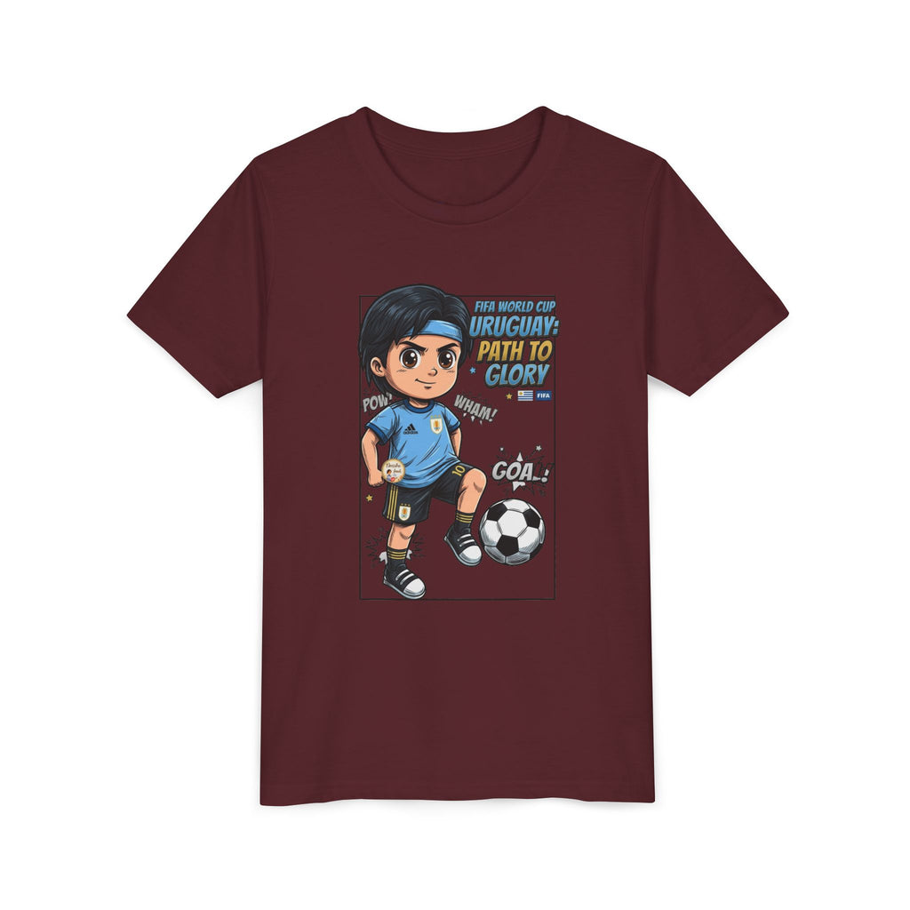 Youth Soccer Tee – Cute Cartoon Player "Ready to Score" Kids Jersey