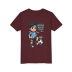 Youth Soccer Tee – Cute Cartoon Player "Ready to Score" Kids Jersey